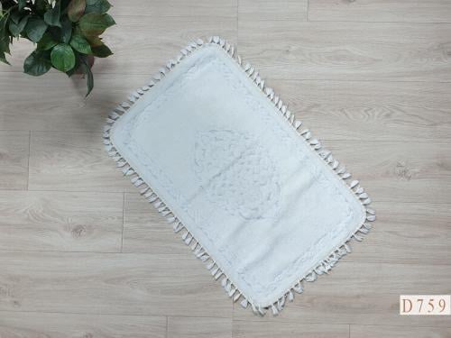 سجادة أرضية تركي أبيض قطن 100% 50*80 CM