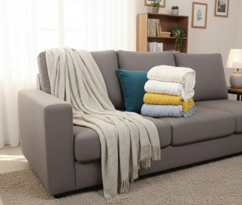 بطانية شال غطاء زينة للأريكة و السرير 2*10+127*cm...