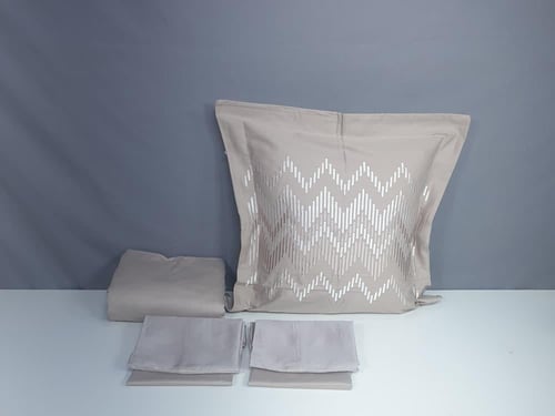 مفرش تينسل سايكورا قطن 100% لون بيج 8 قطع صيفي مزد...