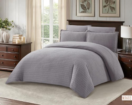 مفرش جولي لون رصاصي فاتح صيفي مفرد ونصف