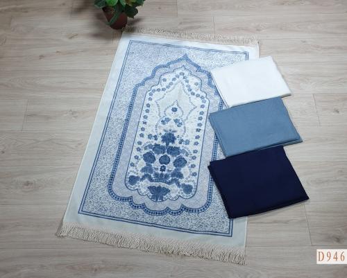 طقم سجادة صلاة وشرشف صلاة لف روز سادة بألوان متعدد...