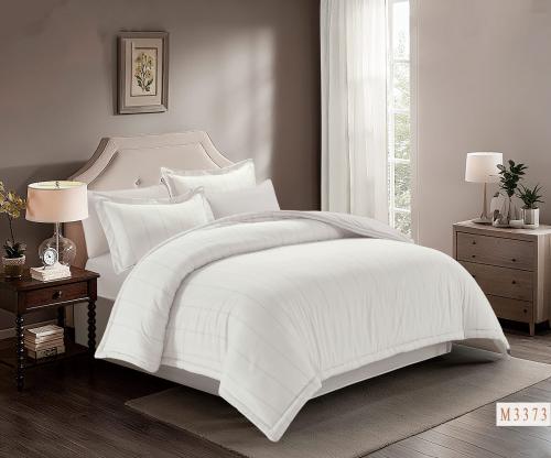 مفرش هوتيل فندقي مقلم لون رمادي صيفي مفرد ونصف