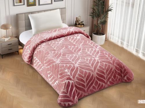 بطانية ميلاء جاكار محفوره لون وردي شتوي مفرد