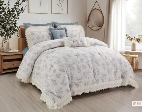 مفرش ميلانو دانتيل مشجر 8 قطع صيفي مزدوج