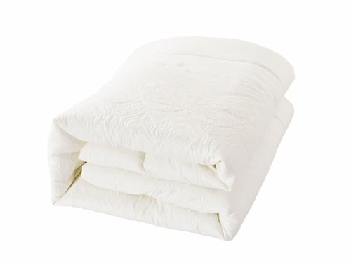 مفرش ميلانا دانتيل محفور أبيض صيفي مزدوج