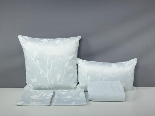 مفرش برومس جاكار لون رصاصي فاتح صيفي مزدوج