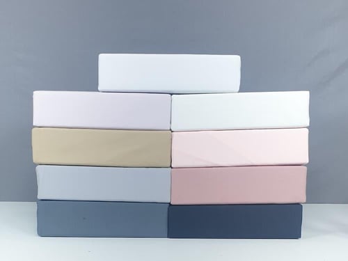 شرشف مطاط مع 2 غطاء وسادة مايكروفايبر ناعم مزدوج