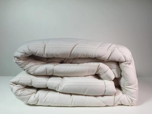 مفرش هوتيل فندقي مقلم لون بيج صيفي مفرد ونصف