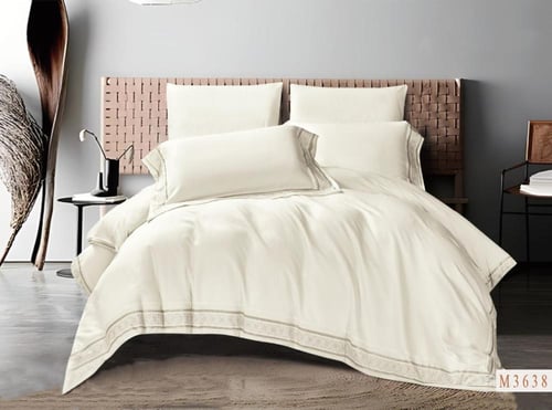 مفرش رواني دانتيل لون سكري صيفي مزدوج