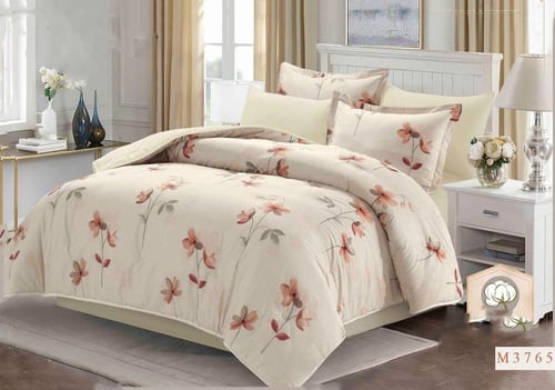 مفرش سديم مشجر قطن 100% صيفي مفرد ونصف