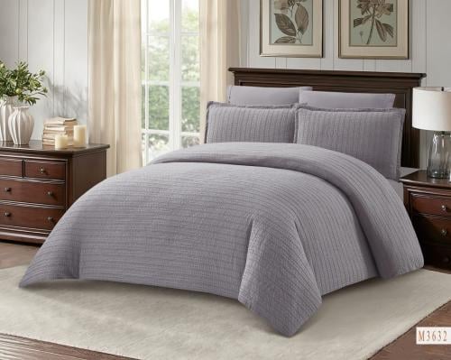 مفرش جولي لون رصاصي فاتح صيفي مزدوج