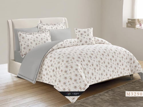 مفرش لتين مشجر 7 قطع قطن 100% صيفي مزدوج