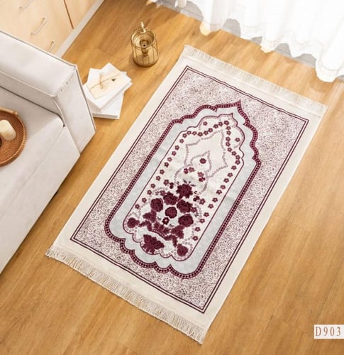 سجادة صلاة فلاور دانتيل عنابي 80*cm 120