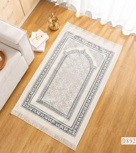 سجادة صلاة محراب دانتيل رصاصي فاتح 80*cm 120