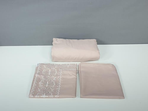 مفرش ايسل لحمي مطرز 5 قطع صيفي مفرد ونصف