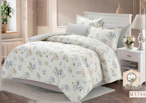 مفرش سديم مشجر قطن 100% صيفي مفرد ونصف