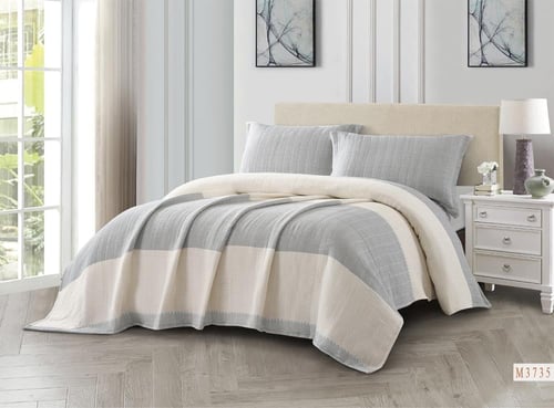 مفرش مضغوط هلا قطن كتان صيفي مزدوج