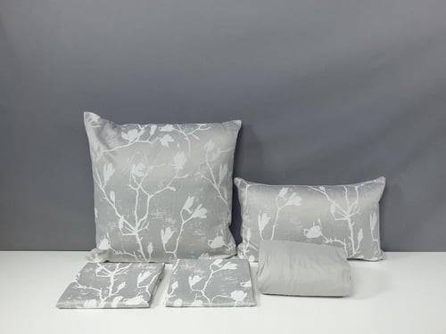 مفرش برومس جاكار لون رمادي صيفي مزدوج