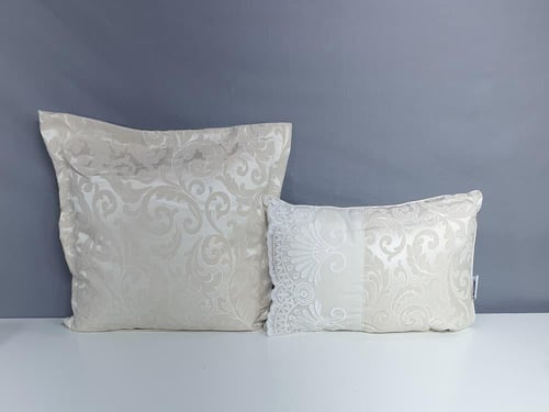 مفرش شانيل فاخر 8 قطع لون بيج صيفي مزدوج