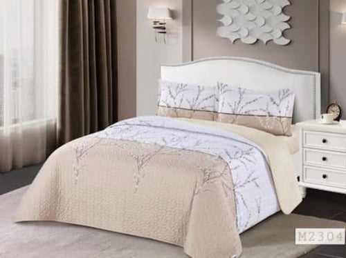 مفرش مضغوط فلوريا لون بيج شتوي مفرد ونصف