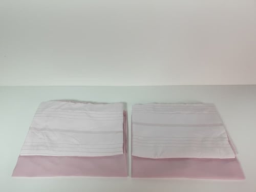 مفرش هوتيل فندقي مقلم لون وردي صيفي مزدوج