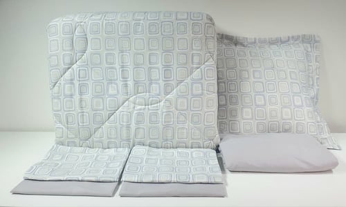 مفرش هواي 8 قطع رصاصي صيفي مزدوج