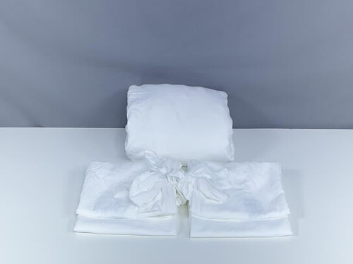 مفرش ميان لون أبيض 8 قطع صيفي مزدوج