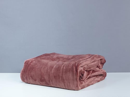 بطانية ديلارا ناعمة لون عنابي شتوي مفرد