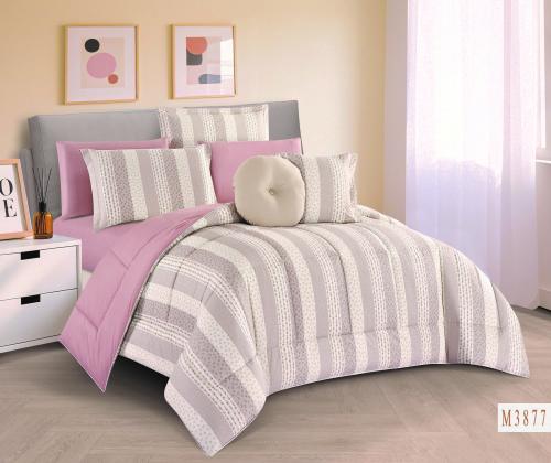 مفرش لوتس مشجر 9 قطع قطن 100% صيفي مزدوج