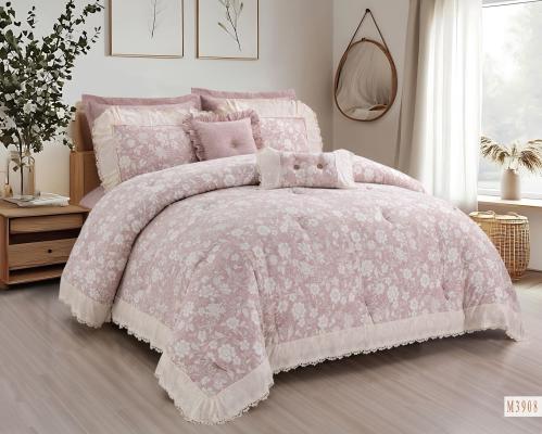 مفرش ميلانو دانتيل مشجر 5 قطع صيفي مفرد ونصف