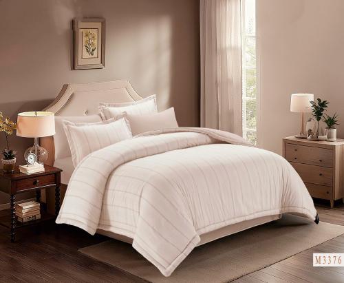 مفرش هوتيل فندقي مقلم لون بيج صيفي مفرد ونصف