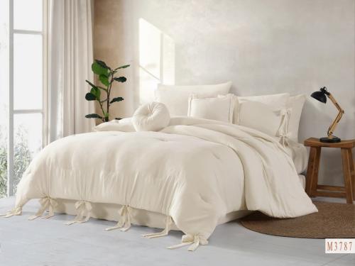 مفرش ميان لون بيج 6 قطع صيفي مفرد ونصف