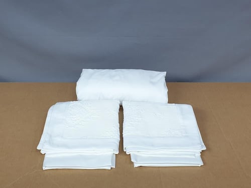 مفرش جويس أبيض فاخر مطرز 8 قطع صيفي مزدوج