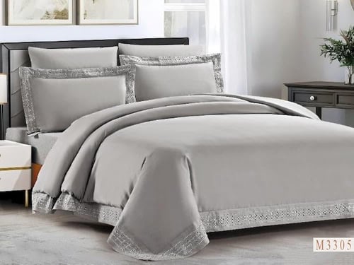 مفرش ريحان رصاصي صيفي مفرد ونصف