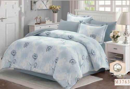 مفرش سديم مشجر قطن 100% صيفي مزدوج