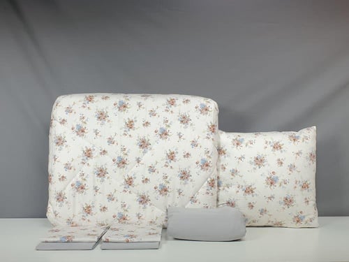 مفرش لتين مشجر 7 قطع قطن 100% صيفي مزدوج