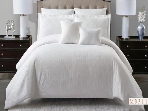 مفرش جويس أبيض فاخر مطرز 8 قطع صيفي مزدوج