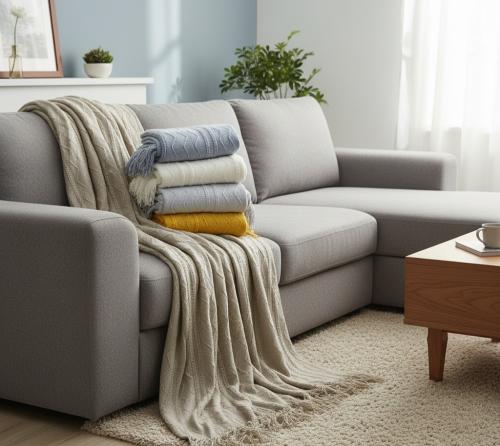 بطانية شال غطاء زينة للأريكة و السرير 2*10+127*cm...
