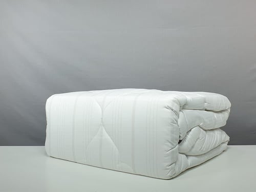 مفرش هوتيل فندقي مقلم لون رمادي صيفي مفرد ونصف