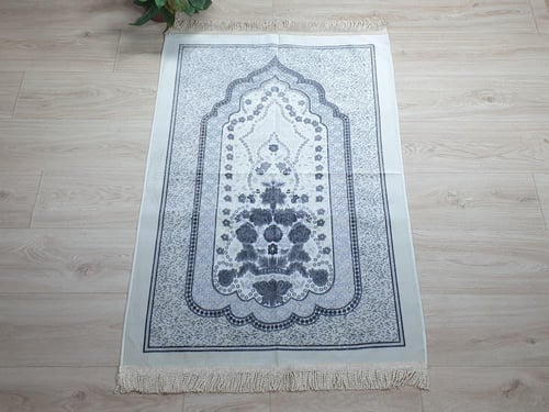 سجادة صلاة فلاور دانتيل رصاصي غامق 80*cm 120