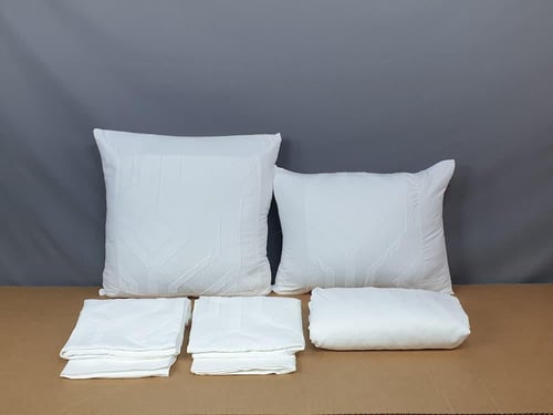 مفرش جويس أبيض فاخر مطرز 8 قطع صيفي مزدوج