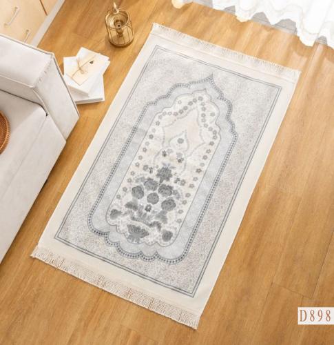 سجادة صلاة فلاور دانتيل رصاصي فاتح 80*cm 120