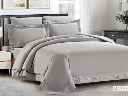 مفرش ريحان رصاصي صيفي مفرد ونصف