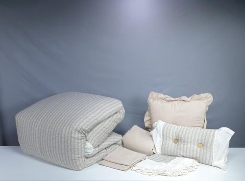 مفرش ميلانو دانتيل مشجر 8 قطع صيفي مزدوج