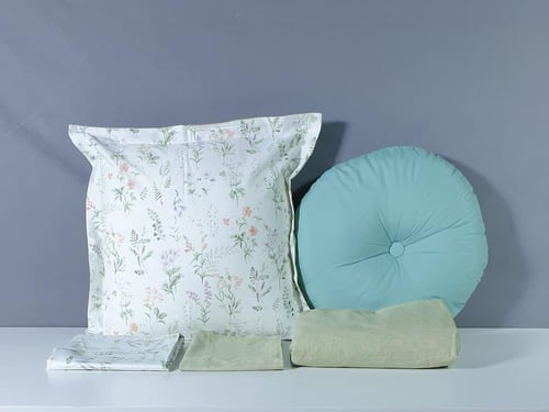 مفرش لوتس مشجر 7 قطع قطن 100% صيفي مفرد ونصف