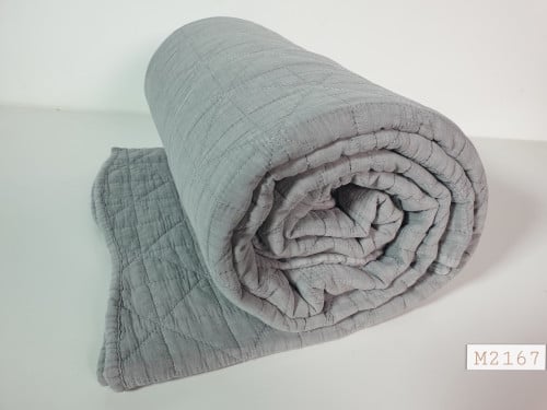 لحاف لاسا رصاصي غامق يتكون من قطعتين مفرد ونصف