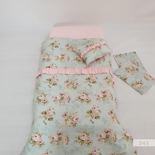 مفرش مواليد (سرير المواليد) بكشكش قطن 100%