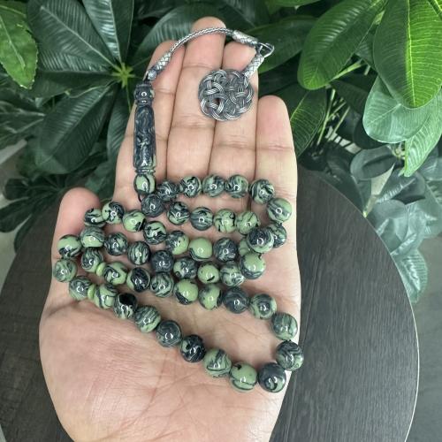 بكلايت طريزونه فضة مالاكيت 040