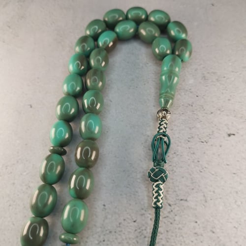 سبحة فاتوران فيروزي مع رمادي