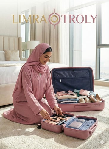 طقم حقائب سفر 4 قطع من مادة البولي بروبلين (PP) -...